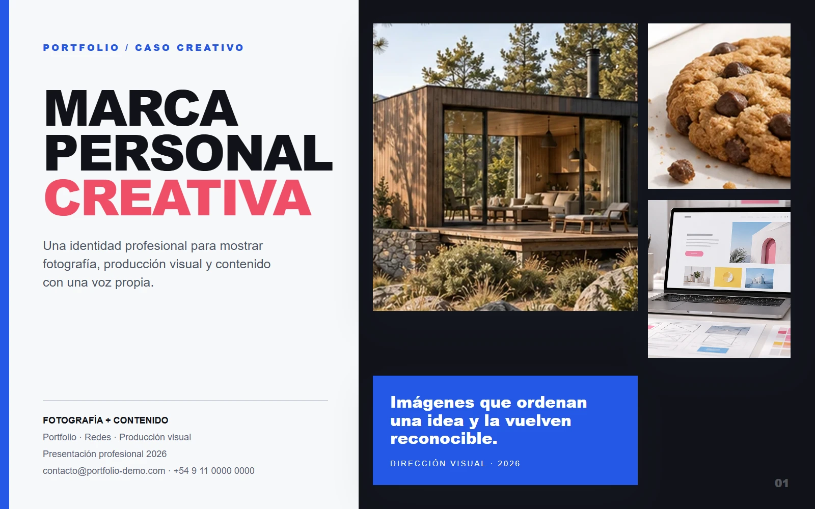 Portada anónima de una marca personal para fotografía y creación de contenido